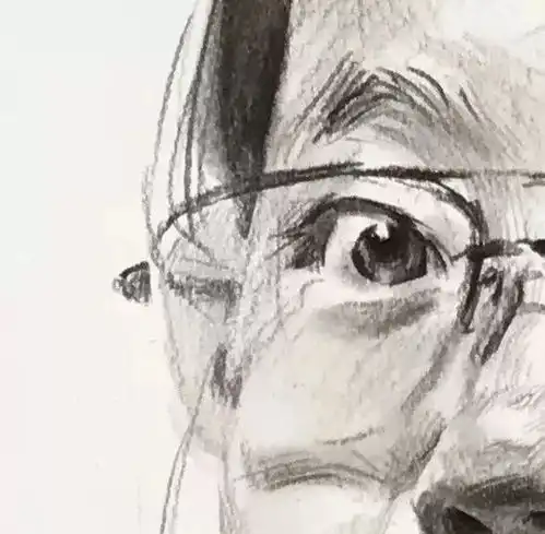 素描教程教你画戴眼镜的长发女青年素描头像,还不速来学习......
