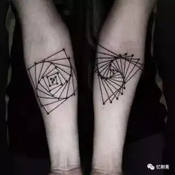 线与点纹身

