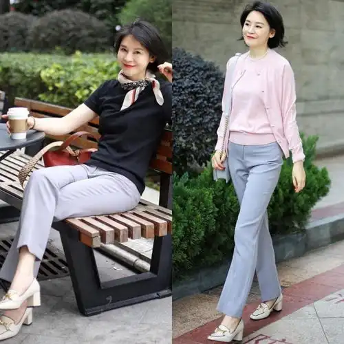 答应我,中老年女人尽量少穿t恤衬衫,换成这3种上衣更洋气减龄
