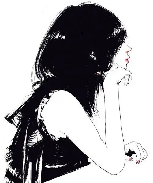急谁有简洁的黑白手绘动漫女头
