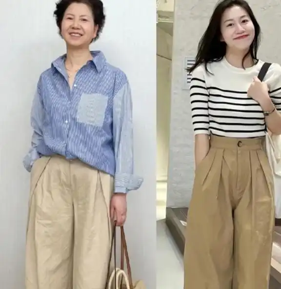 三木博主亲身示范一条卡其裤,搭出n种风格特时髦洋气
