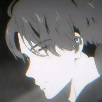 黑白寂寞二次元男生头像男生qq动漫头像
