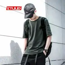 zoukout隐蔽者夏新款黑白圆领反光t恤印花宽松短袖男enshadower
