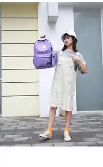 迪阿伦小清新学院风高中学生书包女韩版大容量初中学生男背包帆布双肩包
