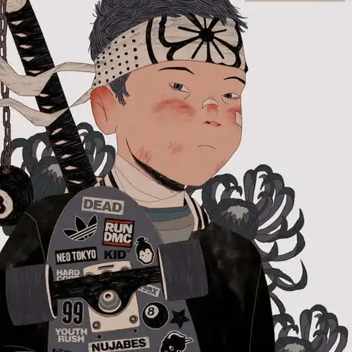 男生手绘头像
