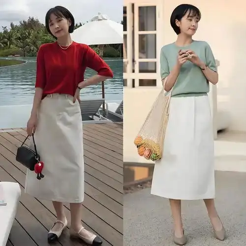 这才是最适合中年女人的打扮短袖裙子长裤遮肉显瘦,谁穿谁美
