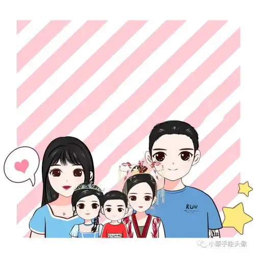 动漫风全家福图片,一家五口新年头像合集,仪式感十足
