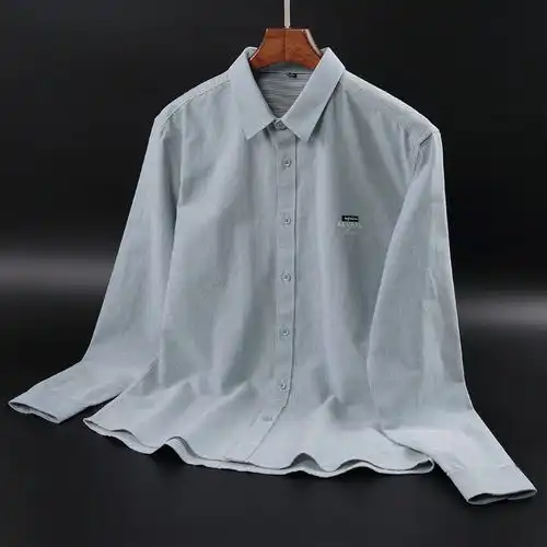 汤河之家2020春夏男装长袖牛津纺衬衫男士修身纯棉刺绣男式衬衣男新款a
