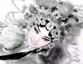 好美的一组水墨京剧人物

