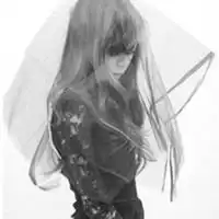 黑白头像素描长发女微信头像图片大全
