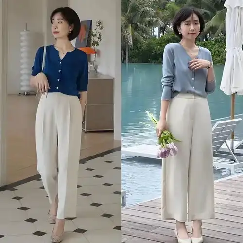 这才是最适合中年女人的打扮短袖裙子长裤遮肉显瘦,谁穿谁美
