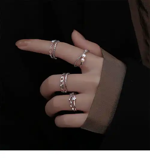 戒指女ins不掉色简约可调节潮个性食指开口网红女学生韩版冷淡风
