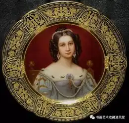 美艳维也纳王室头像瓷盘
