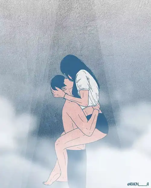 他画出情侣间的羞羞日常,无脸男女性感撩人,撩得12万粉丝脸红心跳