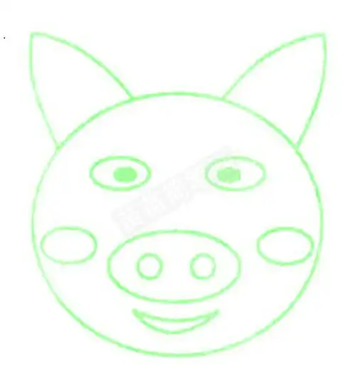 猪头简笔画怎么画
