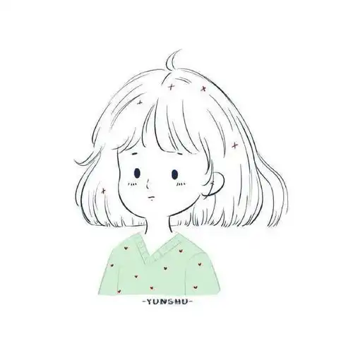 小清新简笔画女孩头像
