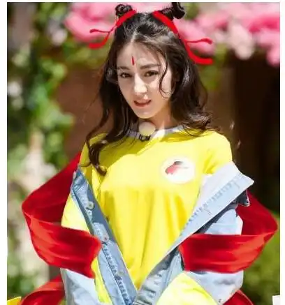 迪丽热巴哪吒头图片示范哪吒头如何扎好看