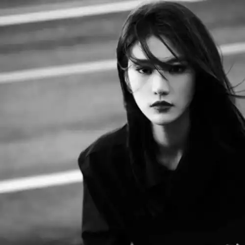 黑白调女头意境简约高级
