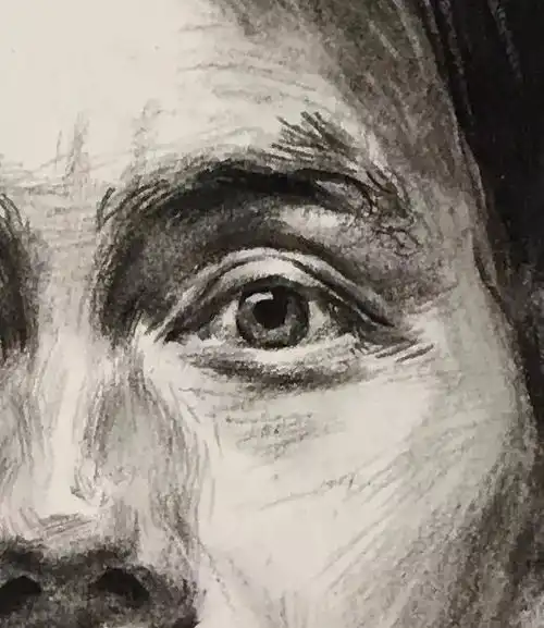 素描教程教你画一个长发沧桑男青年
