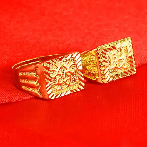 过年必戴的沙金戒指,土豪专属,彰显男人的霸气总裁范
