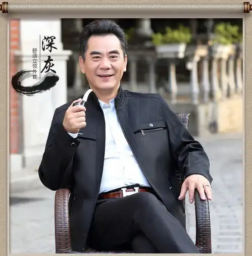xjj2020年春秋新款中老年男式夹克40岁50岁中年男士爸爸薄款夹克外套
