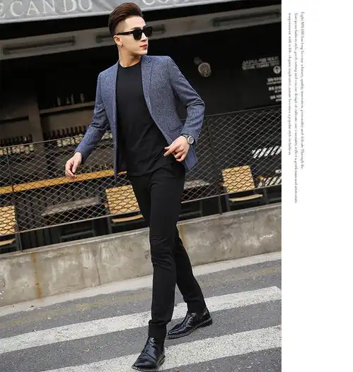 博纳罗蒂春季新款韩版男士小西服修身休闲西服时尚外套69915
