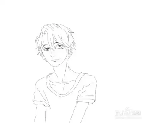 阳光男孩头像图片素描放