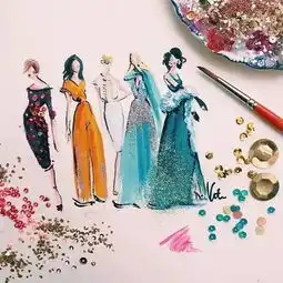 100张史上最美婚纱礼服手绘时装画你会画吗
