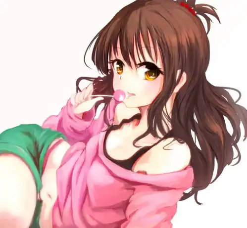 求吃棒棒糖或手里拿着棒棒糖的高清动漫女孩图片,要手机壁纸的那种,要高清或超清的
