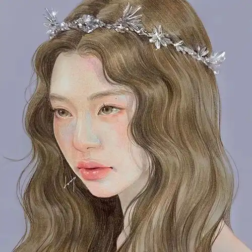 他山之石艺空灵的色彩,温润柔美的人像插画
