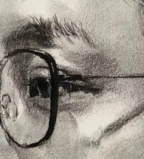 传奇绘画课堂回顾第二七六集朱传奇教你画戴眼镜的发髻男生四分之三侧素描头像
