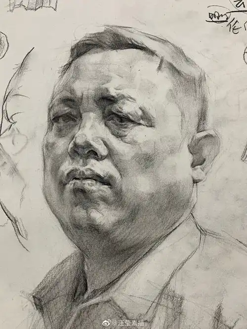 杭州画室素描高分干货,四分之三男中年头像很难吗
