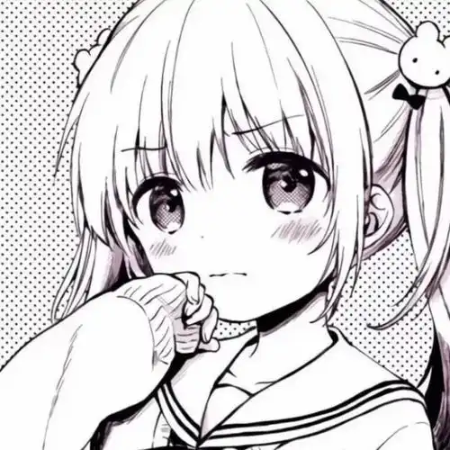 黑白漫画女生头像
