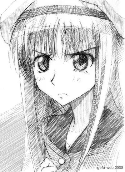 我想找个卡通的女的素描头像当做qq头像
