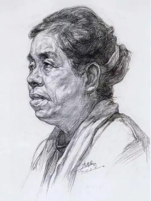 素描教程人物头像结构范画与作图步骤
