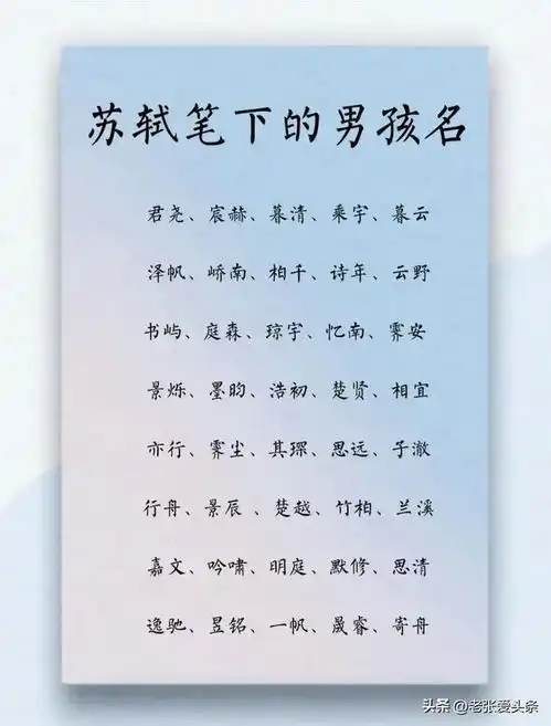 千金不换的男孩名
