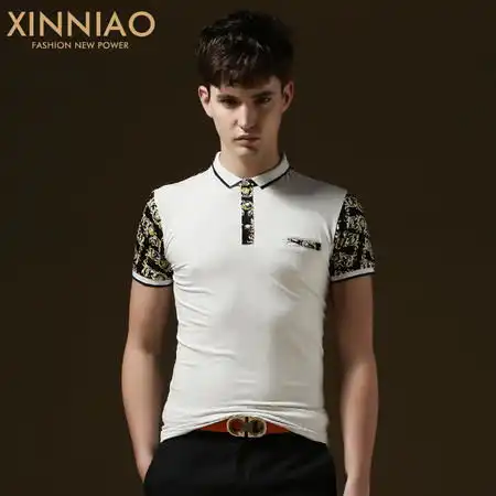 心鸟本色2015春夏男短袖t恤圆领拼接polo衫男款t恤衫拼接短袖polo衫7013图片大全邮乐官方网站
