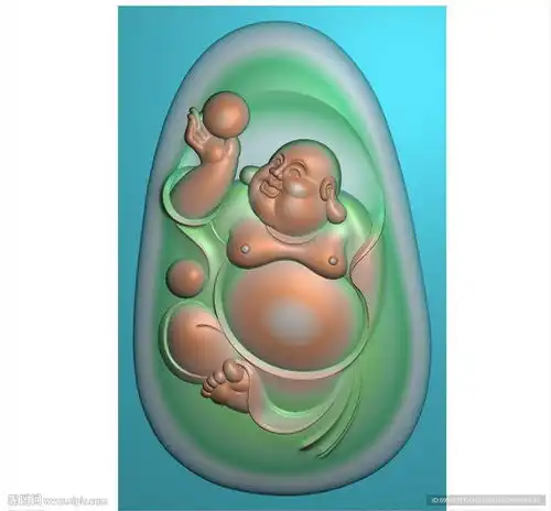 椭圆弥勒佛挂件佛珠佛公玉雕挂件图片
