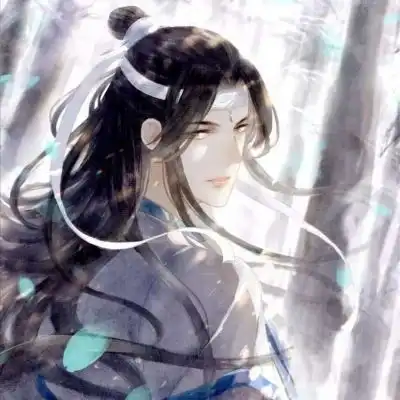 唐崎夜雨手绘古风男生头像
