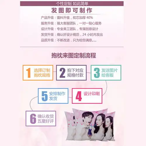 抱枕定制照片定制抱枕双面印图生日礼物男女学生闺蜜diy创意靠垫
