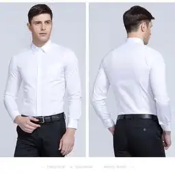 tries才子男装2017春夏新款男士商务正装衬衣纯色长袖衬衫
