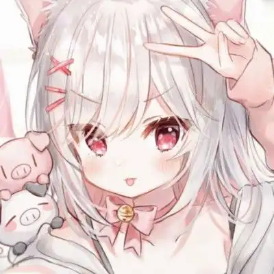一组超可爱的猫耳少女头像

