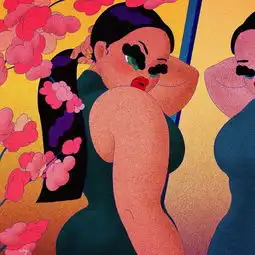 插画胖胖的可爱厚厚的嘴唇
