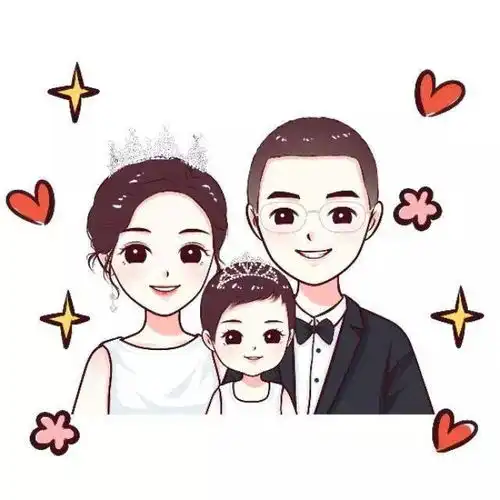 精美一家三口,父母儿女微信头像
