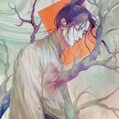 唐崎夜雨手绘插画古风男头

