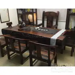 成都老船木茶桌茶几批发功夫茶台实木茶台桌椅组合图片