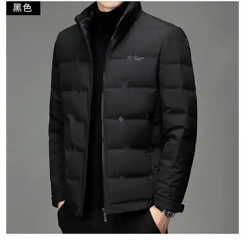 汤河之家2021冬季新款白鸭绒羽绒服男时尚立领外套商务休闲大衣男潮流
