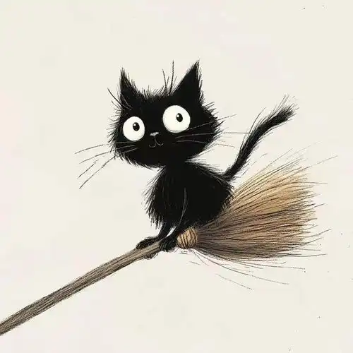 可爱的小黑猫卡通头像分享
