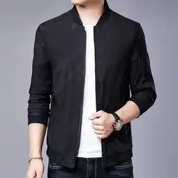 洋湖轩榭外套男秋装2019新款商务休闲棒球领春秋季薄款中年男士夹克父亲装a图片大全邮乐官方网站
