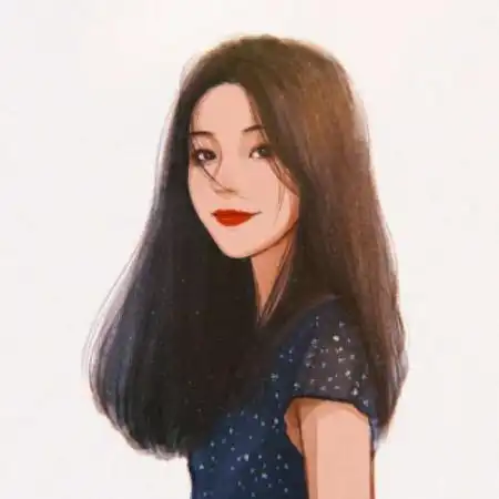 手绘插画头像女,真人手绘插画小清新头像女